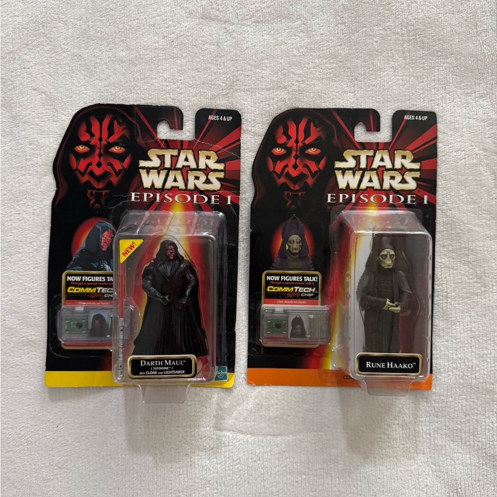 Star Wars Action Figures - Darth Maul and Rune Haako - Black, Red, Orange